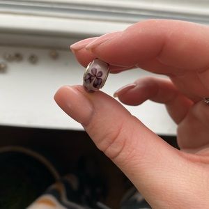 Pandora bead charm with flower purple ish color